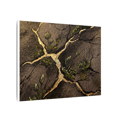 Spring Cracked Earth Charcoal Ink Canvas Art | Luxurious Decor