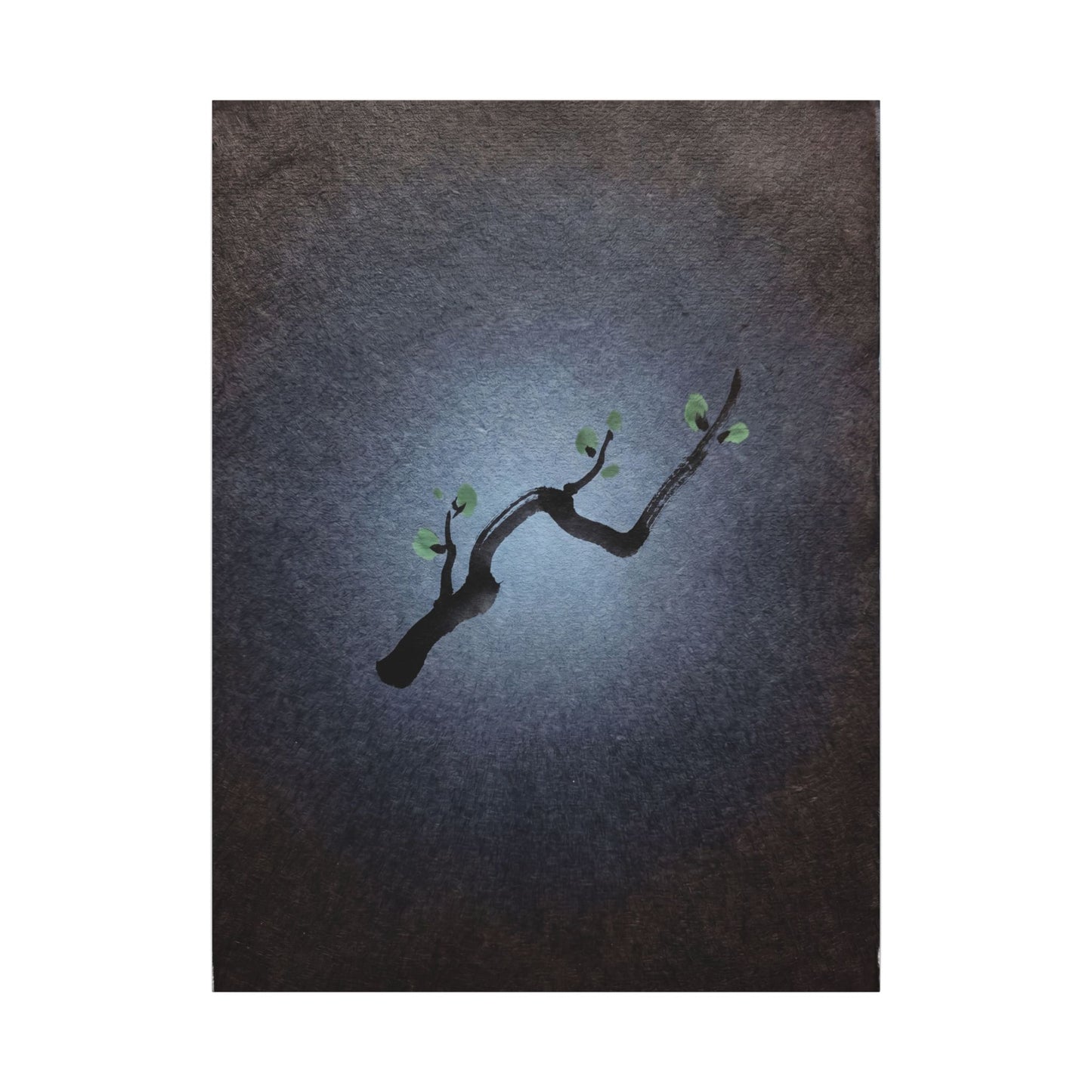 Ink Brushstroke Canvas Art | Spring Dark Japandi Moody Minimal Art