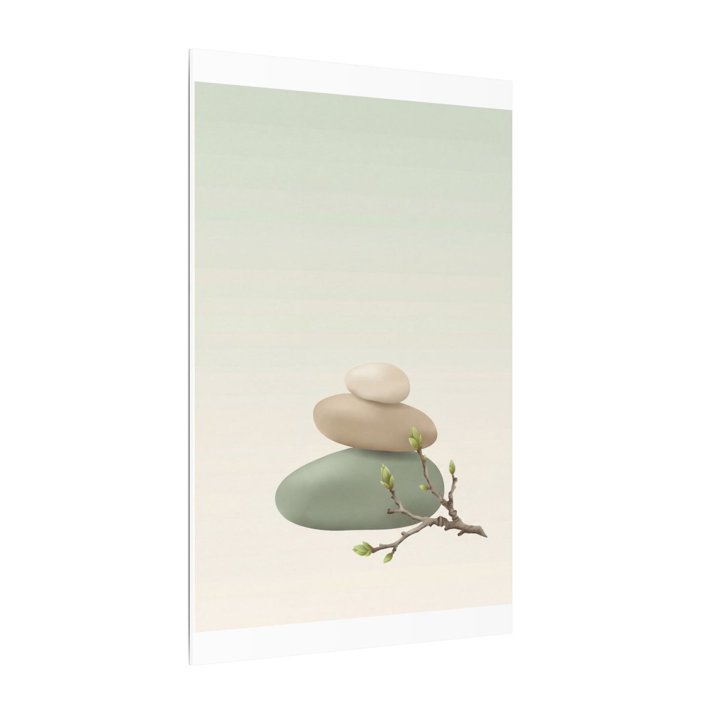 Dawn River Stones Canvas Art - Japandi Fukinsei