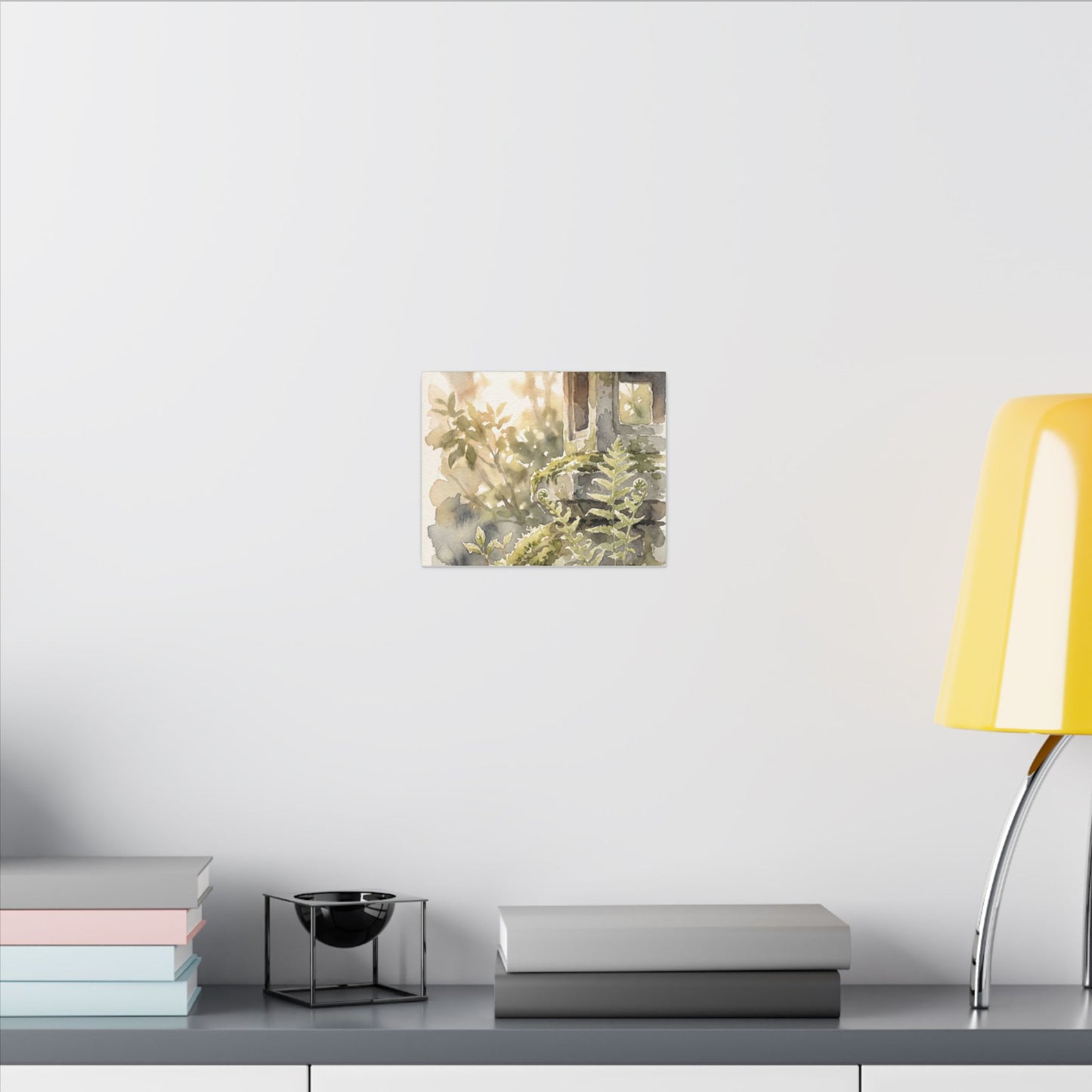 Earthy Stone Lantern Canvas Art - Watercolor Japandi