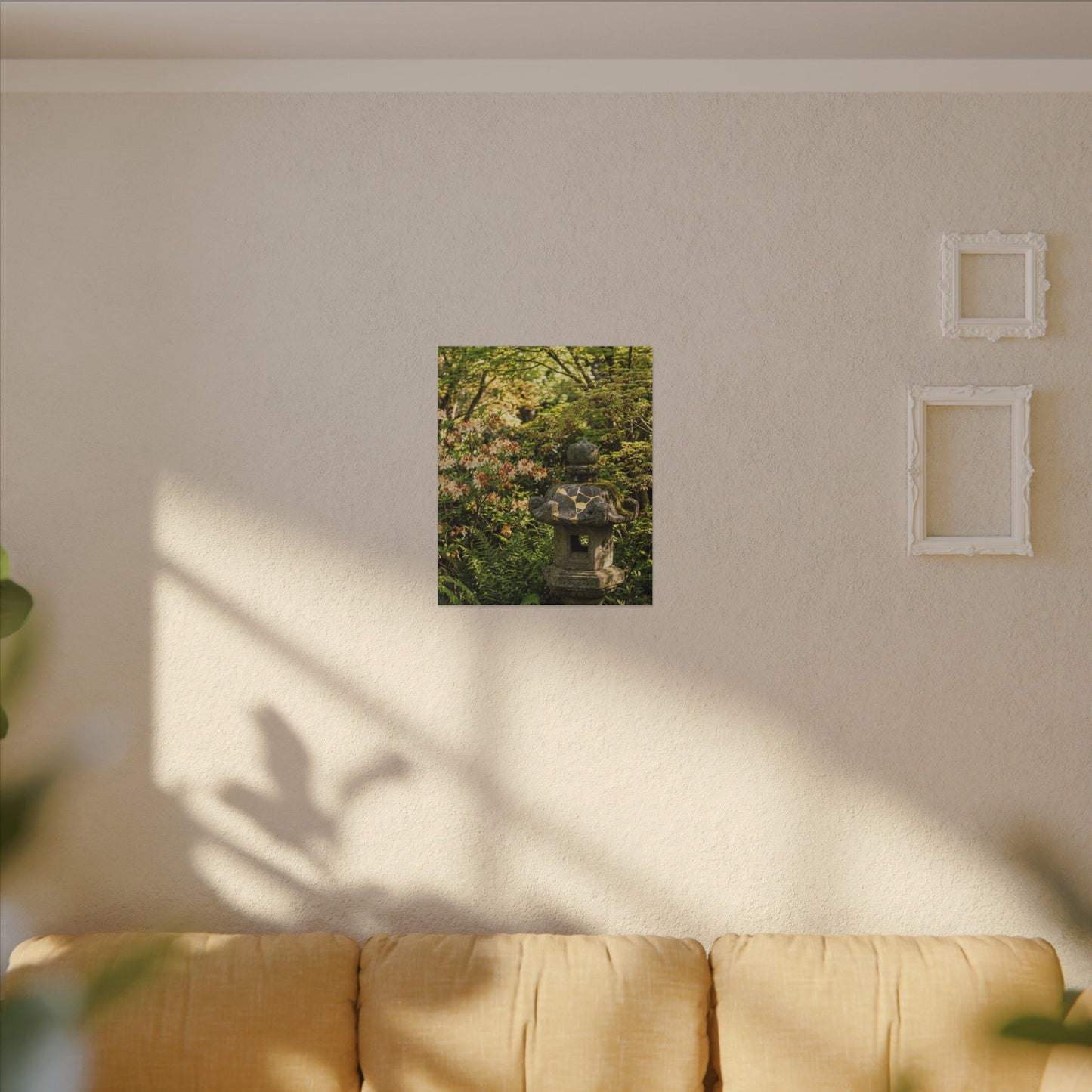 Spring Stone Lantern Gold Repair Canvas Art | Beautiful Decor