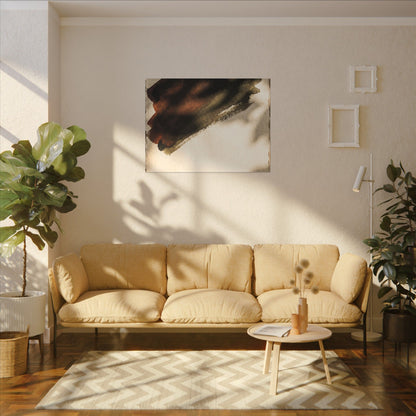 Ink Brushstroke Canvas Art | Summer Dark Japandi Moody Minimal Art