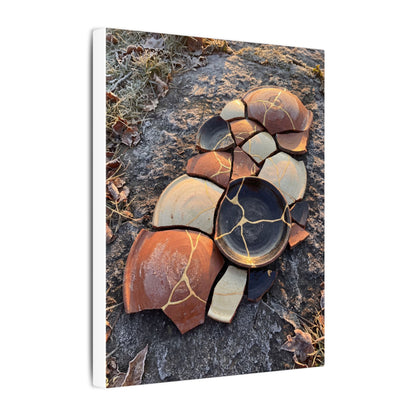 Winter Broken Pottery Gold Vein Canvas Art | Beautiful Decor