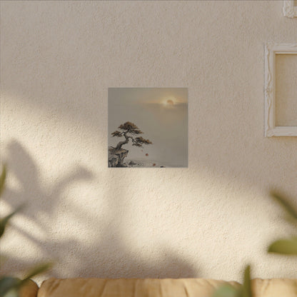 Pine Tree Canvas Art | Autumn Zen Karesansui Art