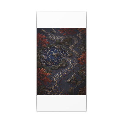 Moonlit Garden Gold Vein Canvas Art | Resilient Kintsugi Art