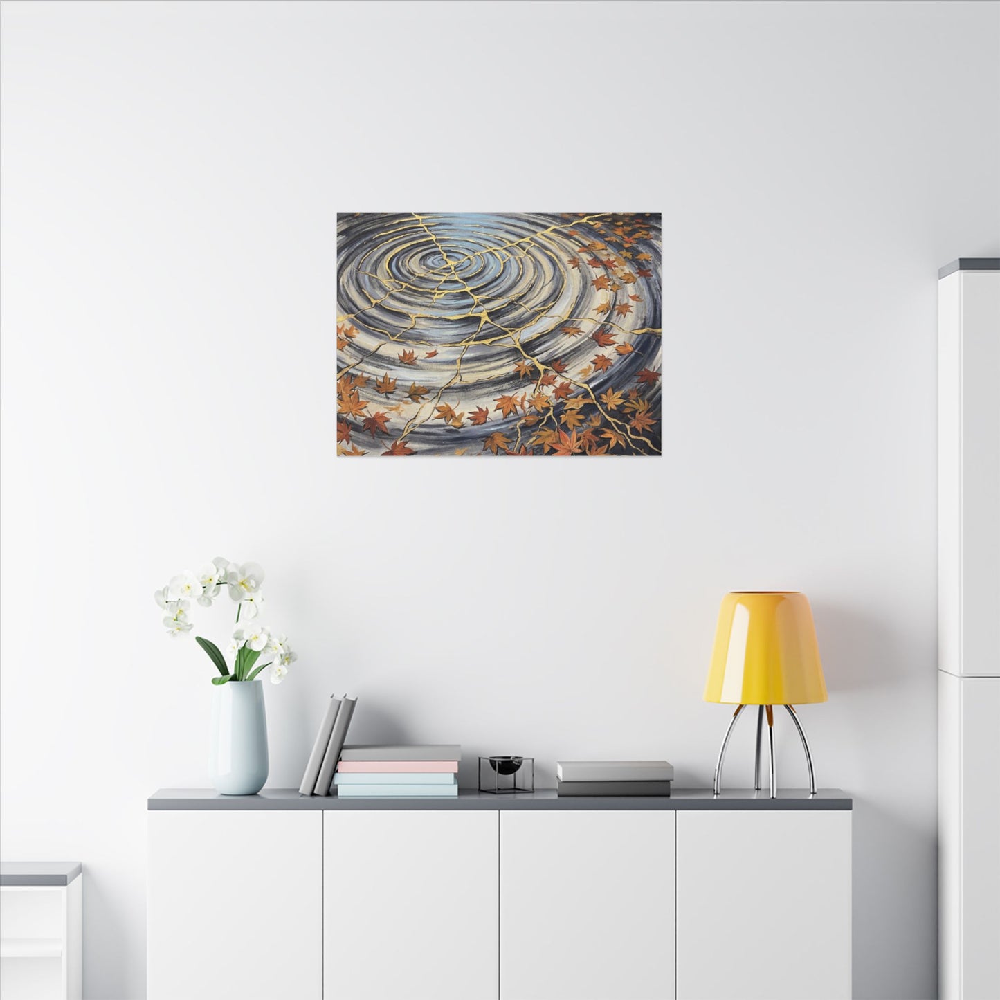 Moonlight Water Ripple Canvas Art - Kintsugi Fukinsei