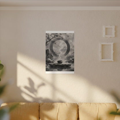 Incense Smoke Canvas Art | Winter Zen Sumi E Art