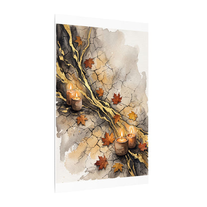Cracked Earth Autumn Canvas Art | Japandi Warm Design