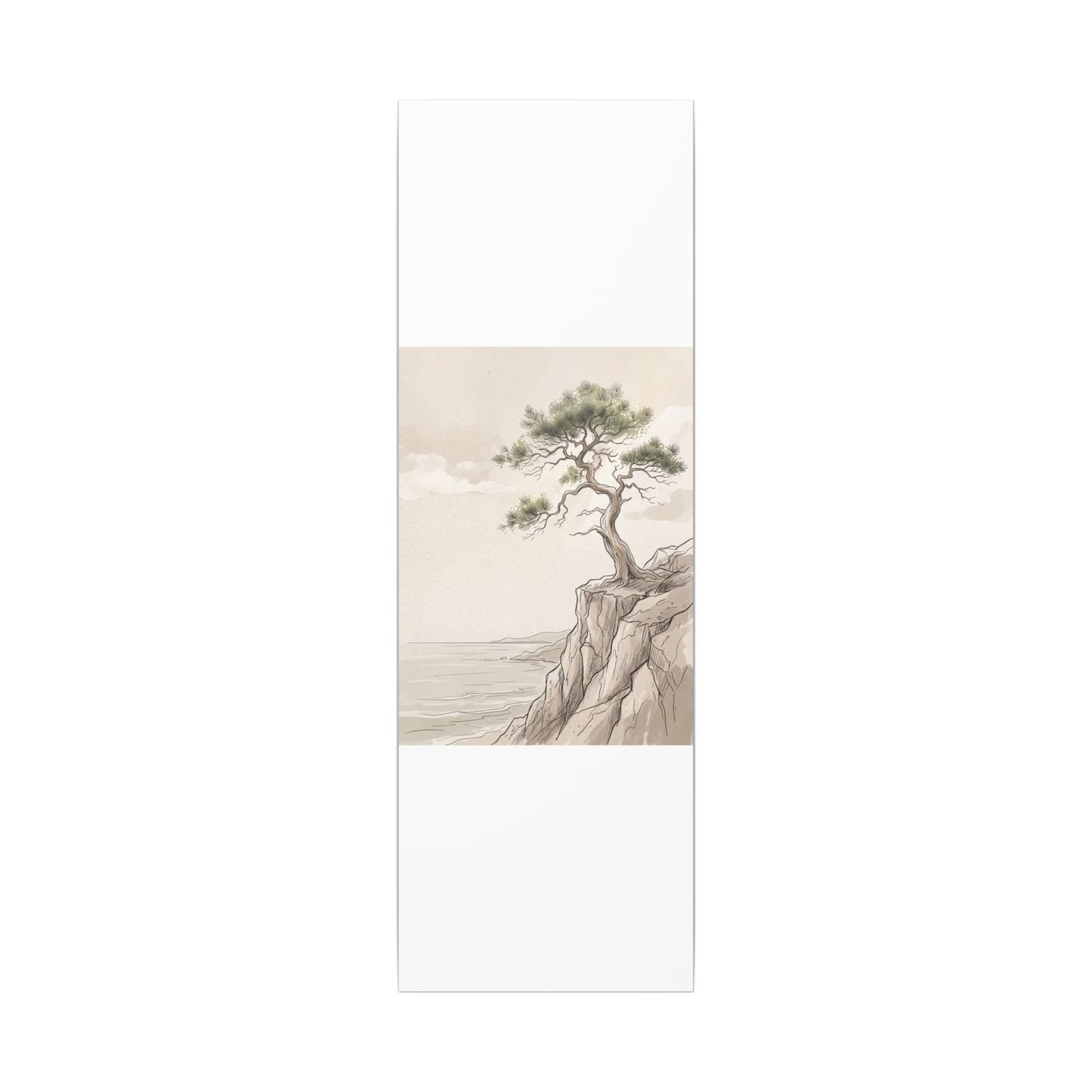 Japandi Pine Tree in Dappled | Minimal Line Canvas Art
