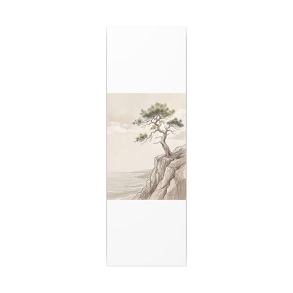 Japandi Pine Tree in Dappled | Minimal Line Canvas Art