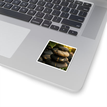 Golden Hour River Stones Sticker - Kintsugi Kanso