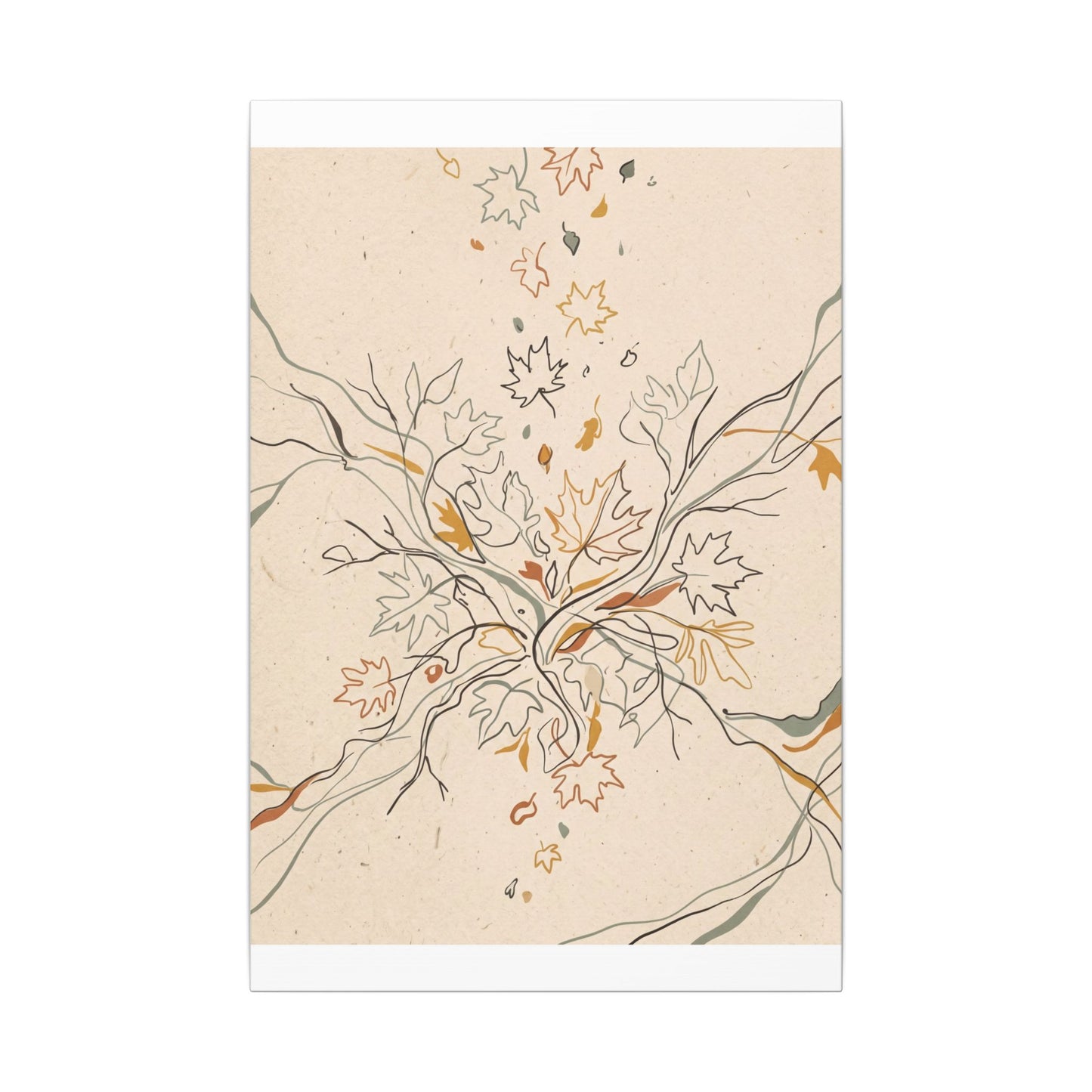 Warm Shadow Play Canvas Art - Minimal Line Japandi