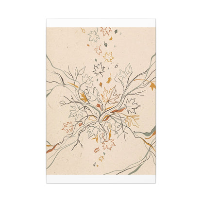 Warm Shadow Play Canvas Art - Minimal Line Japandi