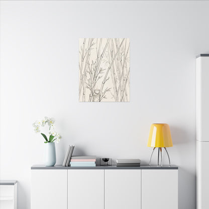 Candlelight Bamboo Grove Canvas Art - Japandi Fukinsei