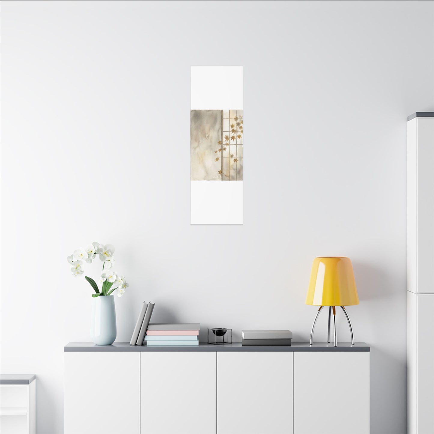 Warm Shoji Screen Canvas Art - Watercolor Japandi