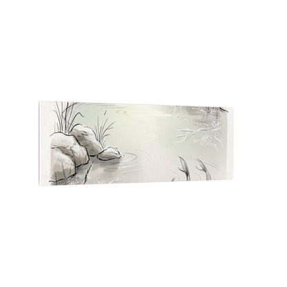 Koi Pond Minimal Line Canvas Art | Cozy Japandi Art