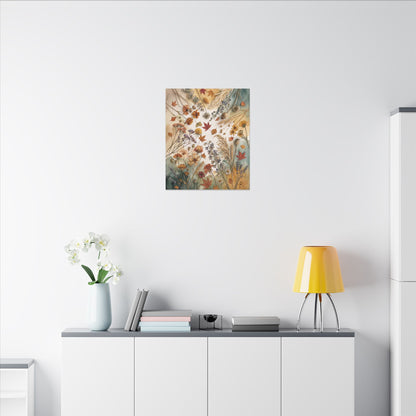 Dried Flowers Canvas Art | Autumn Japandi Watercolor Art