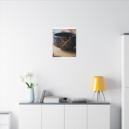 Tea Ceremony Autumn Canvas Art | Kintsugi Healing Design