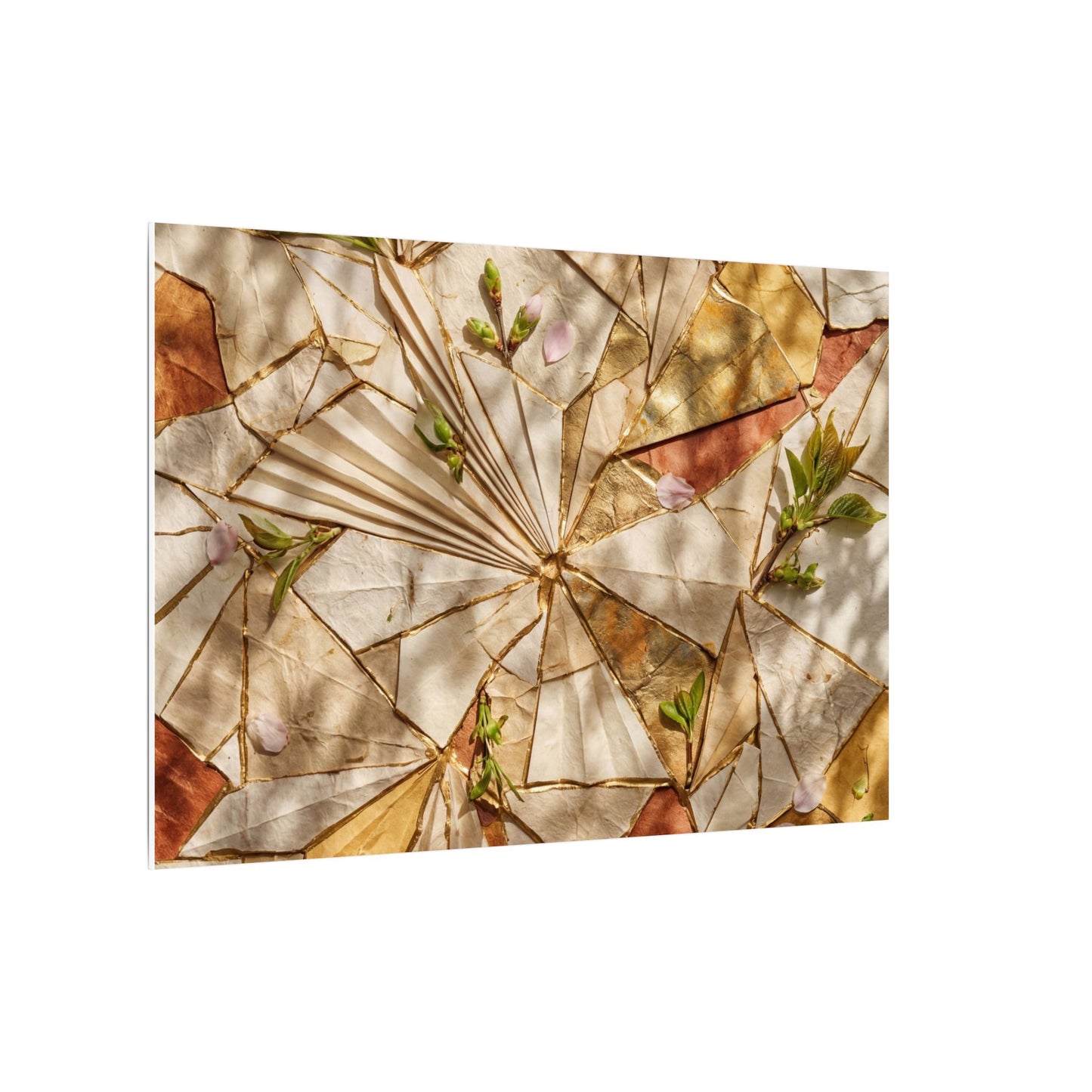 Resilient Paper Fold Canvas Art - Gold Repair Kintsugi