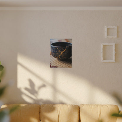 Tea Ceremony Autumn Canvas Art | Kintsugi Healing Design