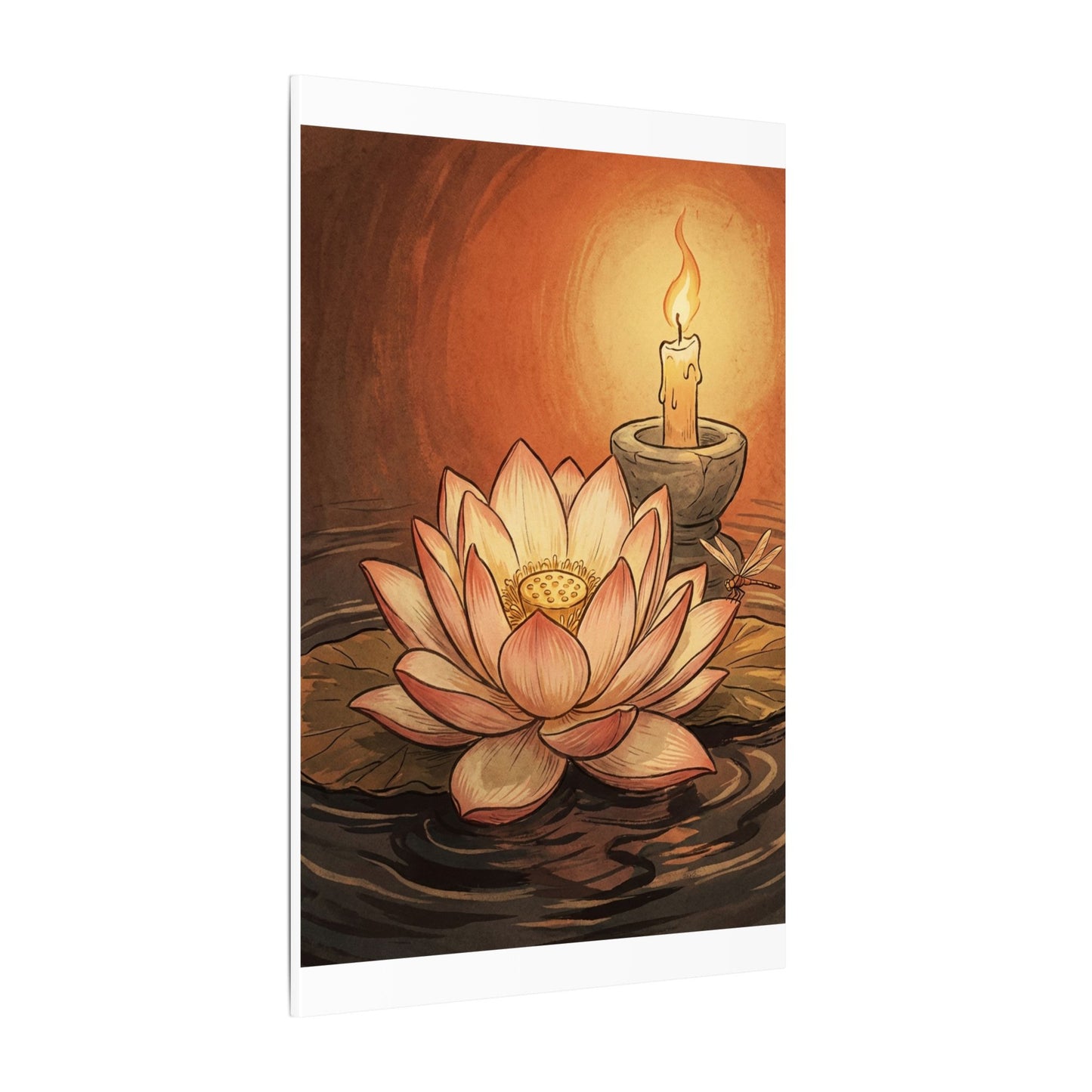 Lotus Flower Summer Canvas Art | Zen Contemplative Design