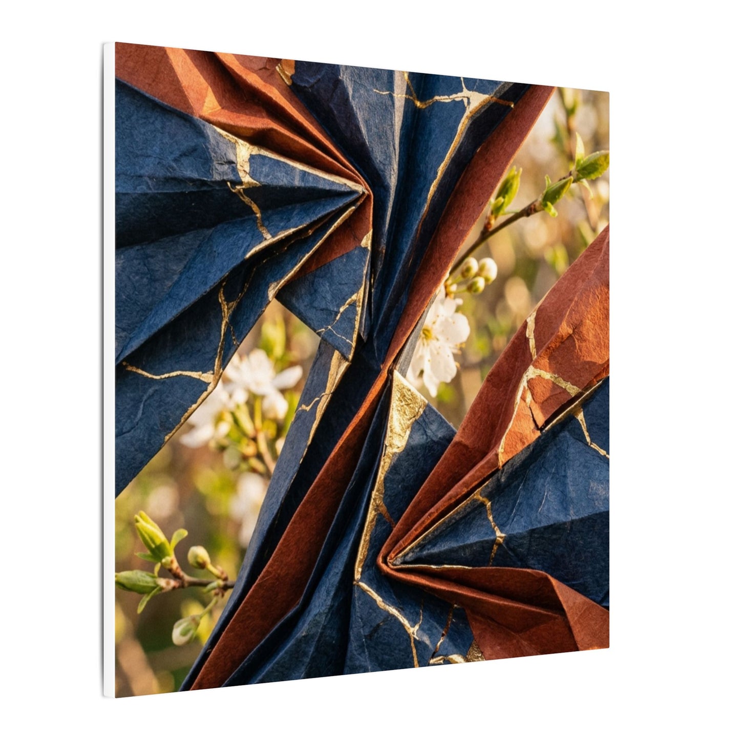 Golden Hour Paper Fold Canvas Art - Kintsugi Ma