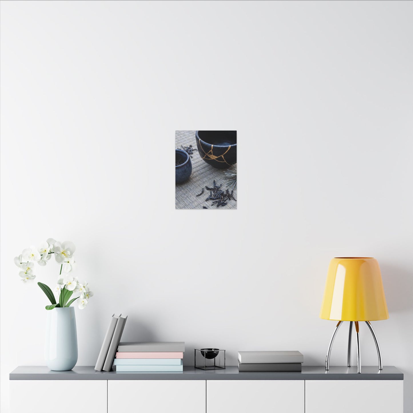 Kintsugi Tea Ceremony in Overcast | Gold Vein Canvas Art