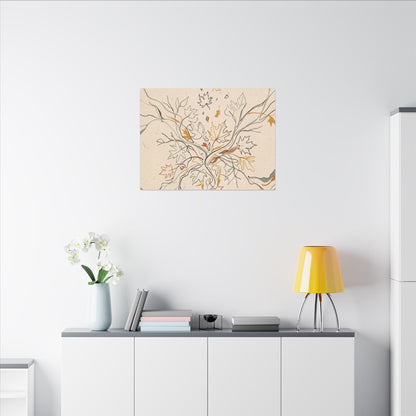 Warm Shadow Play Canvas Art - Minimal Line Japandi