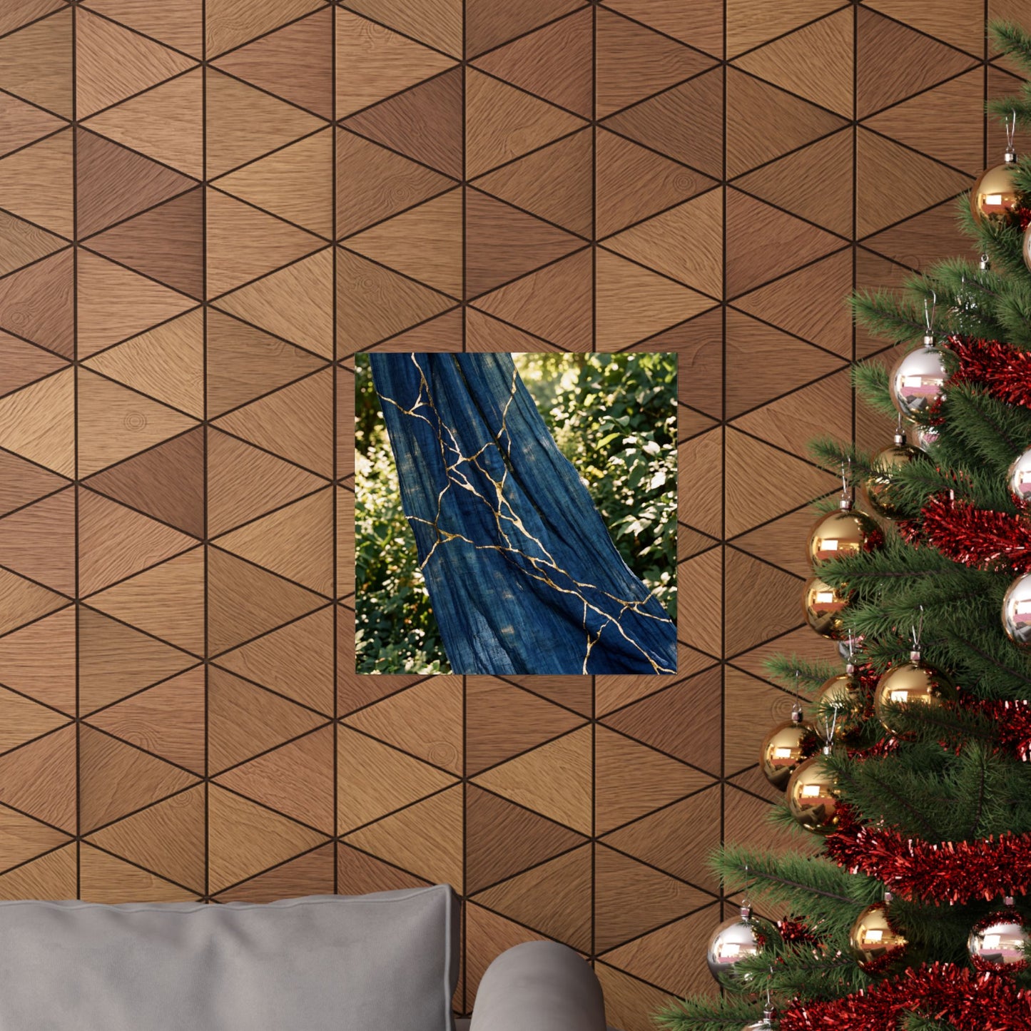 Silk Drape Wall Art Print | Summer Kintsugi Gold Repair Art