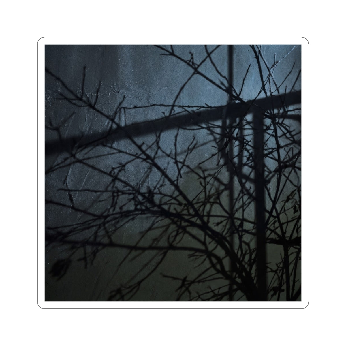 Dark Japandi Shadow Play in Moonlight | Moody Minimal Sticker