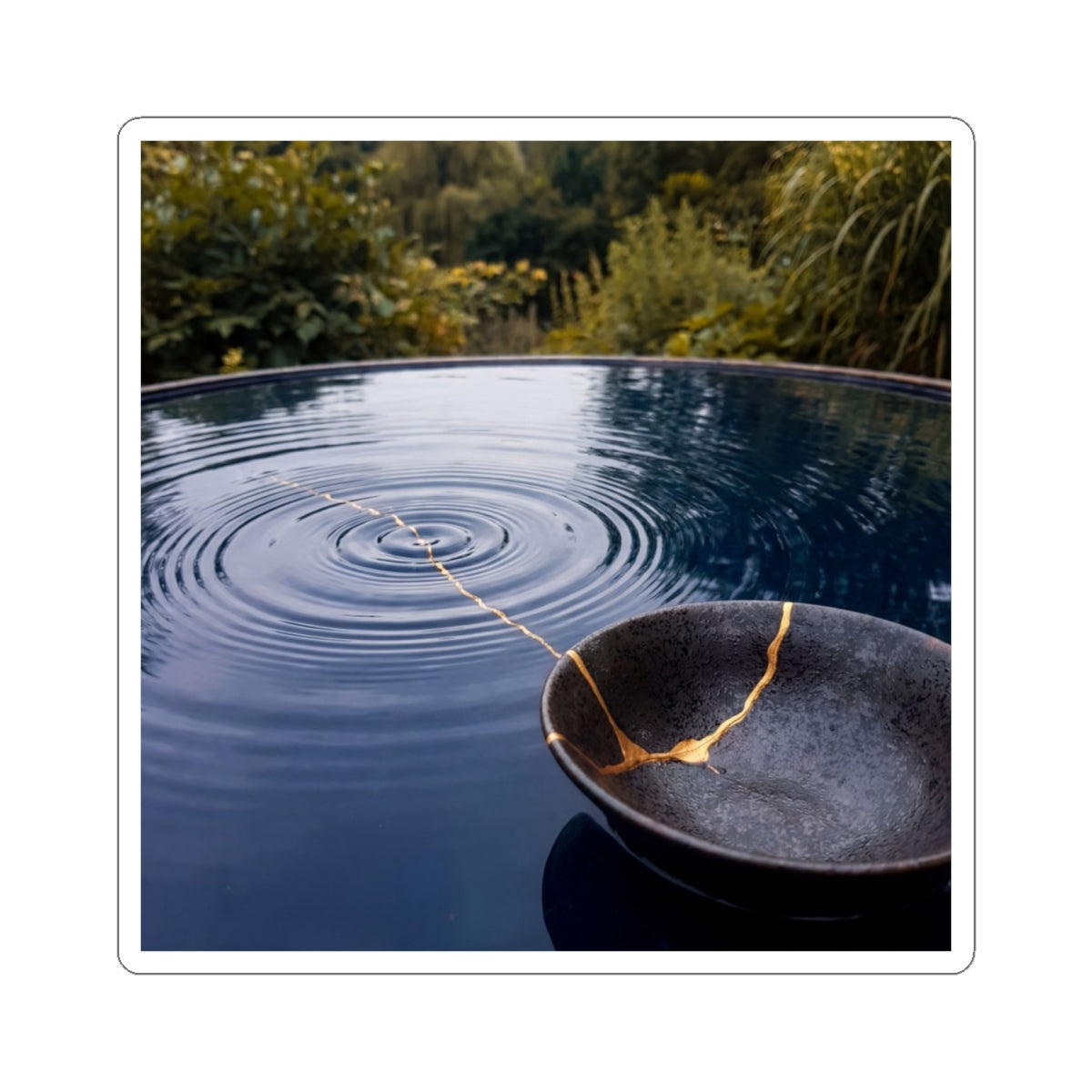 Summer Water Ripple Broken Beauty Sticker | Healing Decor Art Print