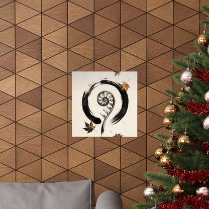 Autumn Fern Unfurling Enso Wall Art Print | Peaceful Decor
