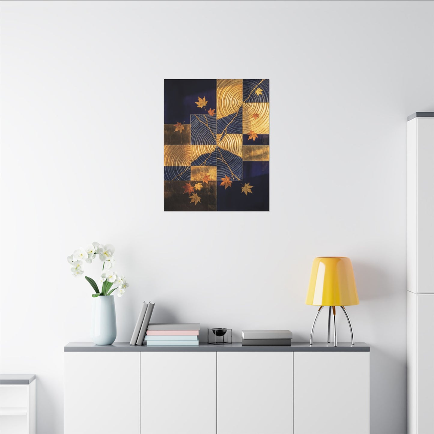 Autumn Water Ripple Crackle Gold Canvas Art | Artful Decor