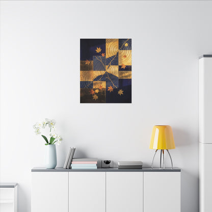 Autumn Water Ripple Crackle Gold Canvas Art | Artful Decor