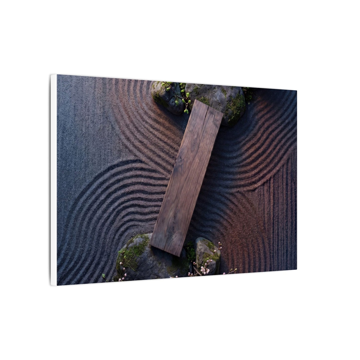 Spring Rock Garden Moody Minimal Canvas Art | Atmospheric Decor