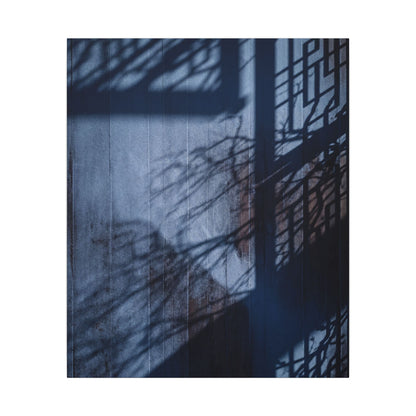 Shadow Play Moody Minimal Canvas Art | Moody Dark Japandi Art
