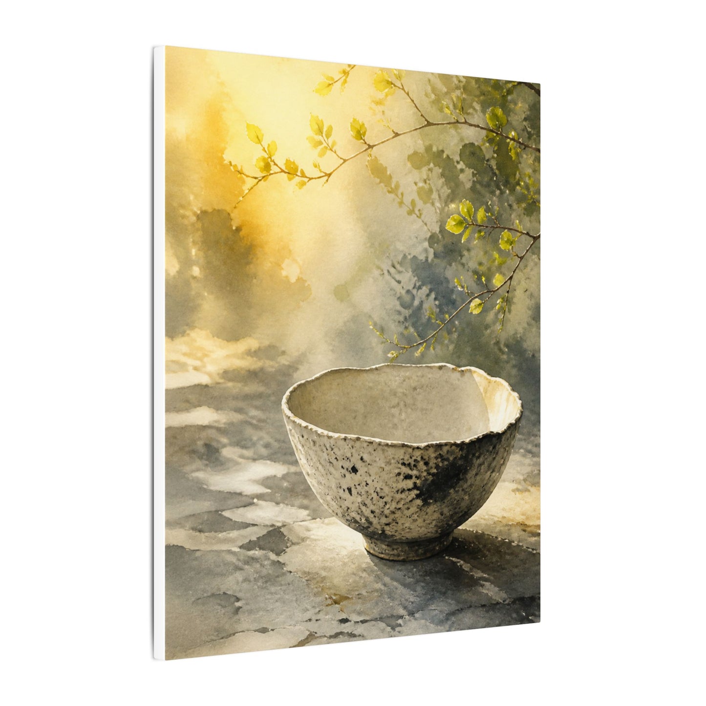 Cozy Ceramic Bowl Canvas Art - Watercolor Japandi
