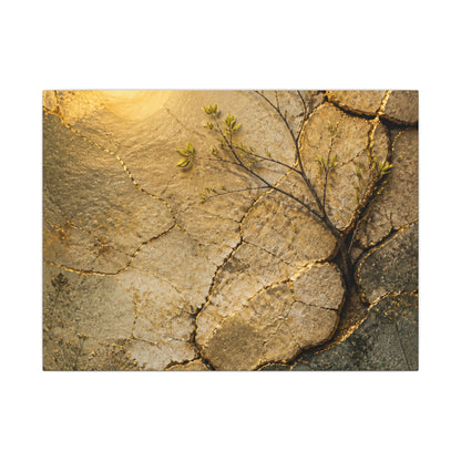 Cracked Earth Spring Canvas Art | Japandi Warm Design