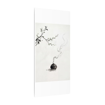 Calm Incense Smoke Canvas Art - Sumi E Zen