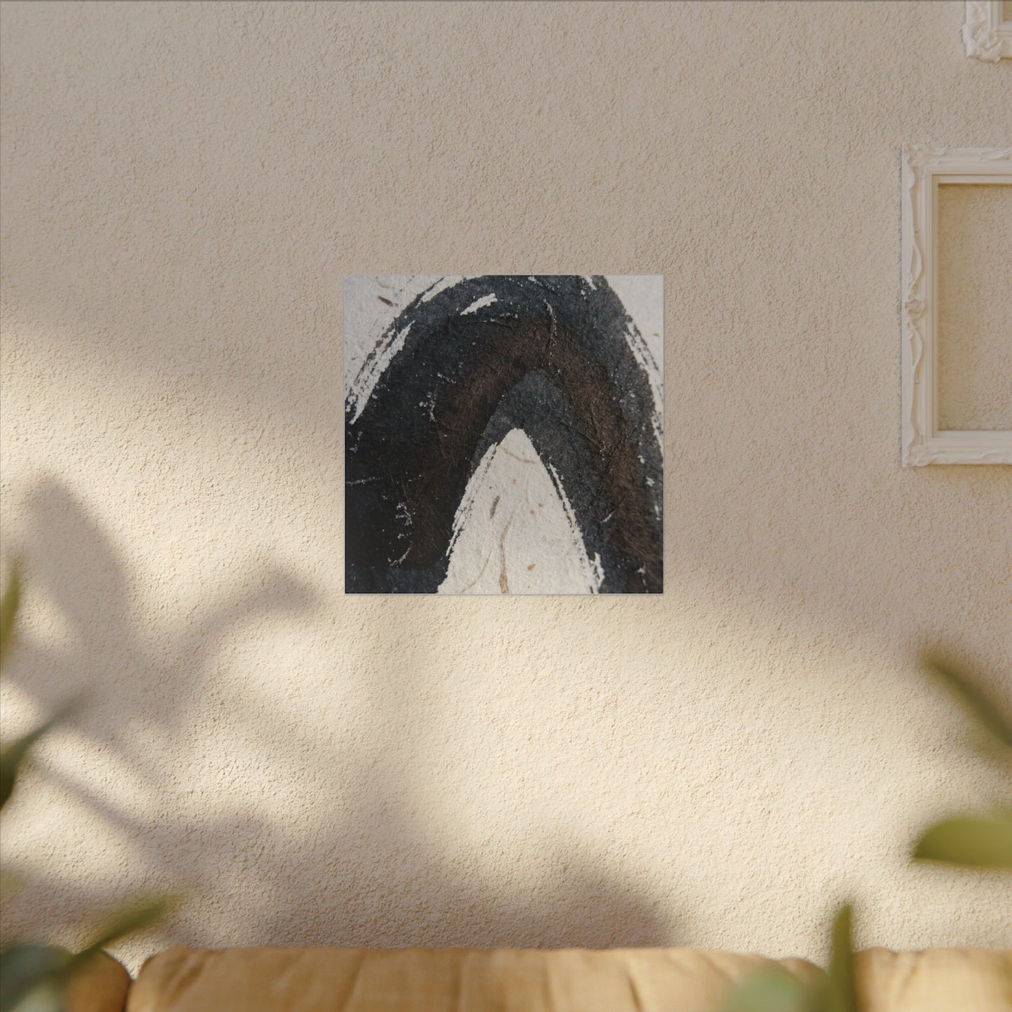 Moody Ink Brushstroke Canvas Art - Moody Minimal Dark Japandi