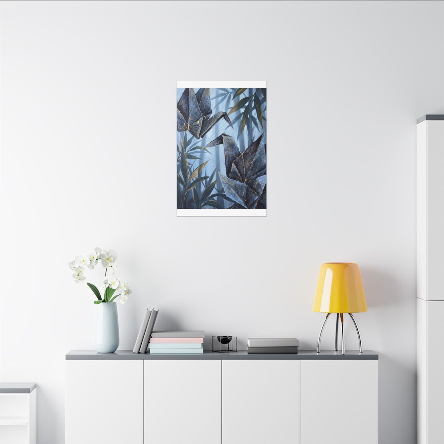 Paper Fold Canvas Art | Summer Kintsugi Crackle Gold Art