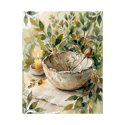 Ceramic Bowl Watercolor Wall Art Print | Neutral Japandi Art