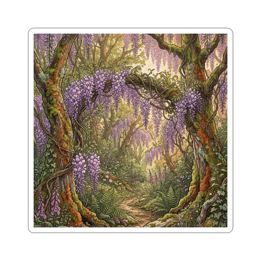 Wisteria Vintage Botanical Sticker | Cozy Cottagecore Art Art Print