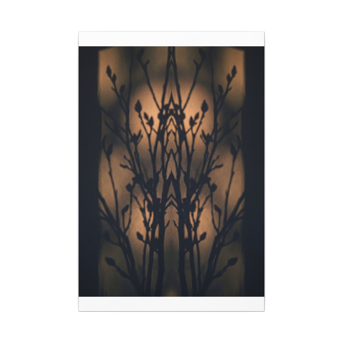 Dark Japandi Shadow Play in Golden Hour | Shadow Zen Canvas Art