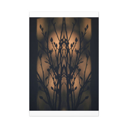 Dark Japandi Shadow Play in Golden Hour | Shadow Zen Canvas Art