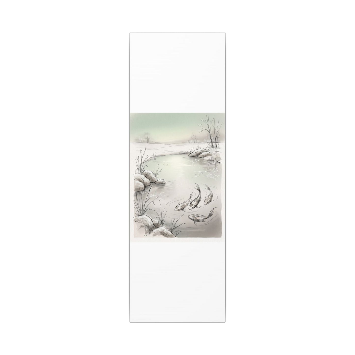 Koi Pond Minimal Line Canvas Art | Cozy Japandi Art