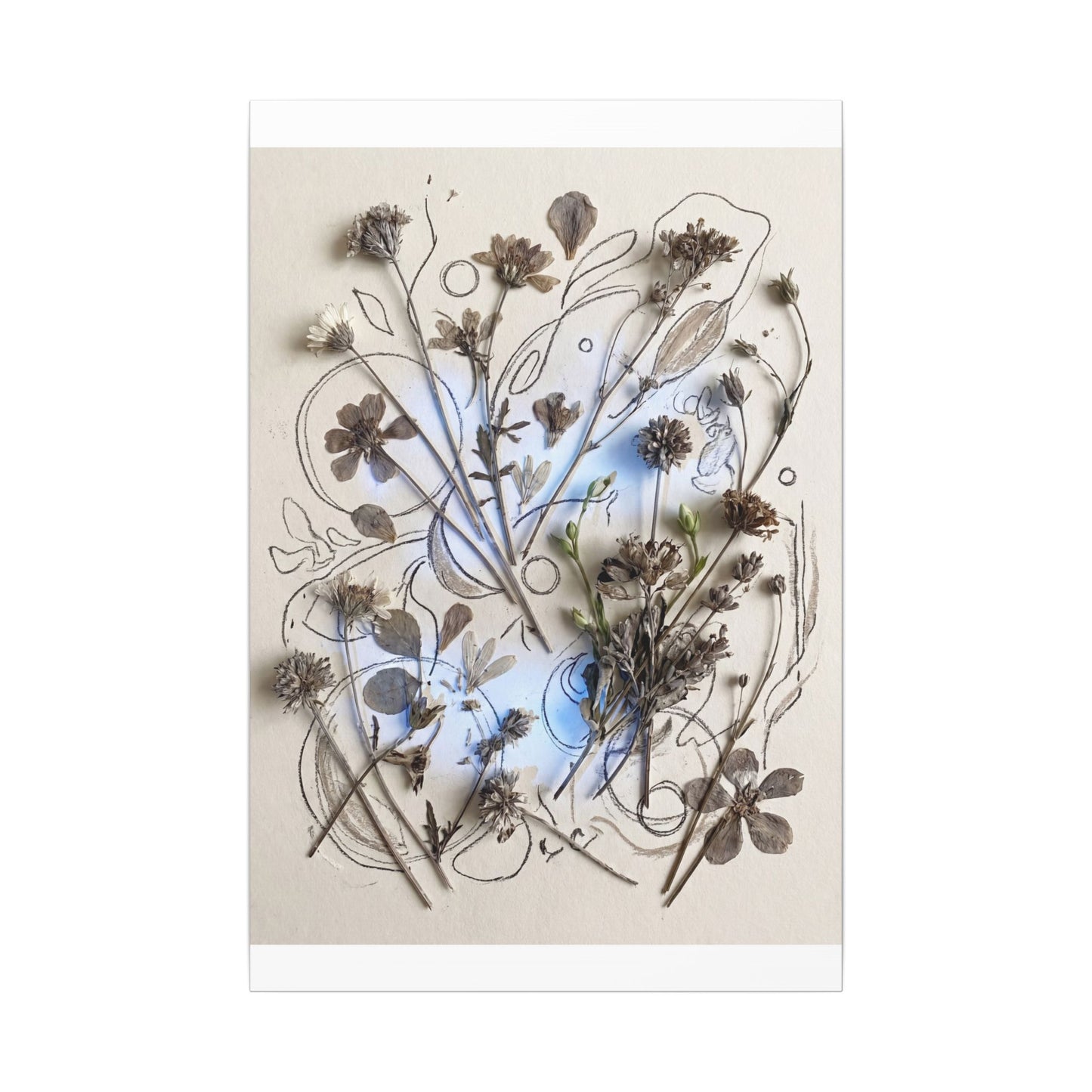 Dried Flowers Minimal Line Canvas Art | Elegant Japandi Art