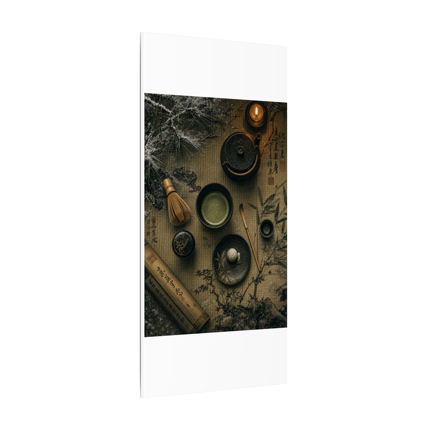 Tea Ceremony Canvas Art | Winter Zen Ukiyo E Inspired Art