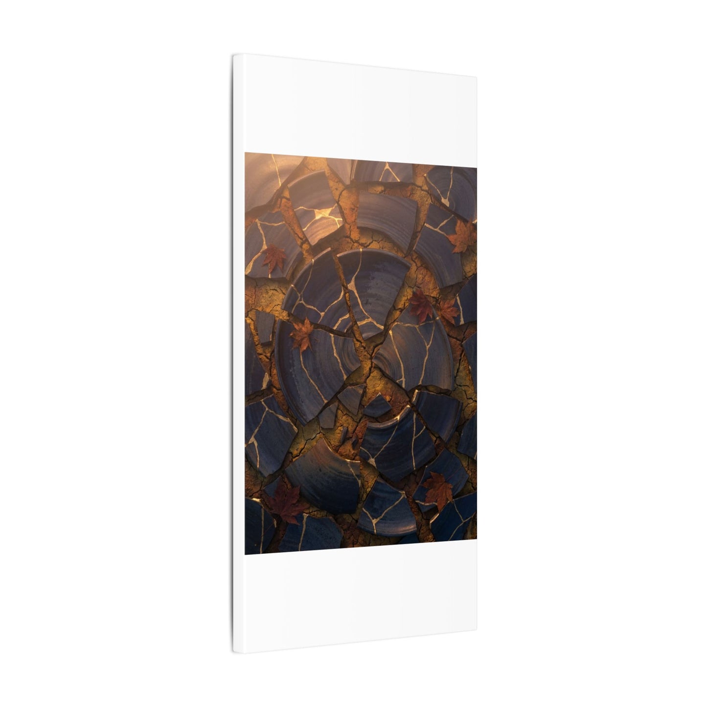 Autumn Cracked Earth Gold Repair Canvas Art | Philosophical Decor