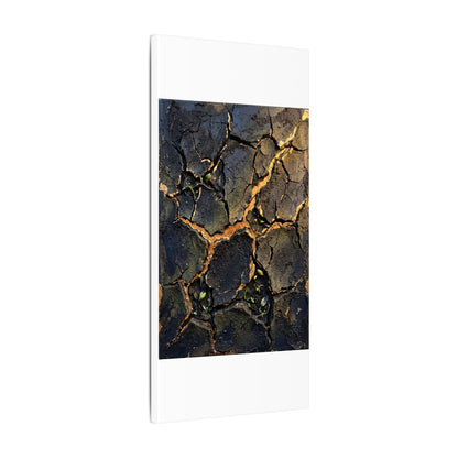 Cracked Earth Spring Canvas Art | Dark Japandi Atmospheric Design